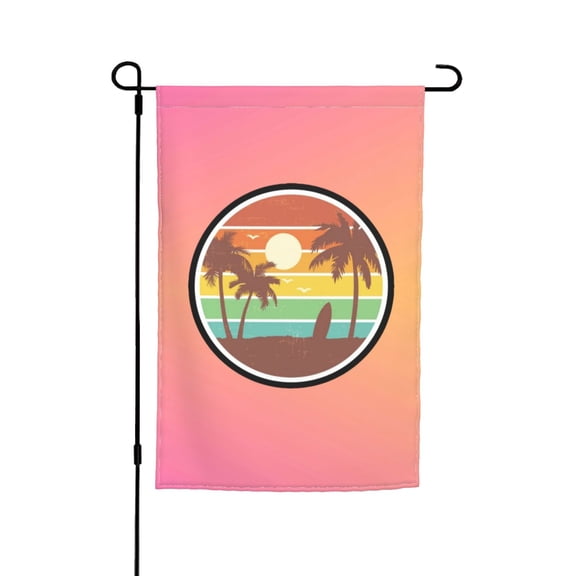 Vintage Beach Double Garden Flags 12x18 Inch Suitable For Courtyard Lawn Holiday Home Outdoor Decoration Flag