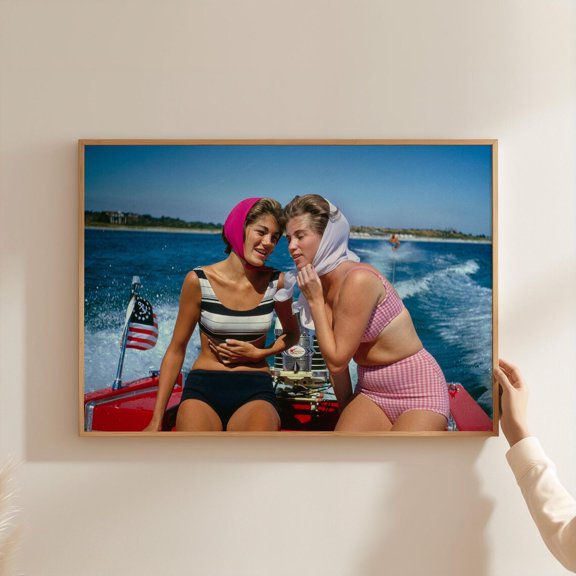 Vintage Beach Photograph Poster Nantucket Boat Scene Poster Decor For Living Room Bedroom, Unframed Poster Size 12x18 F03.1.14l1818