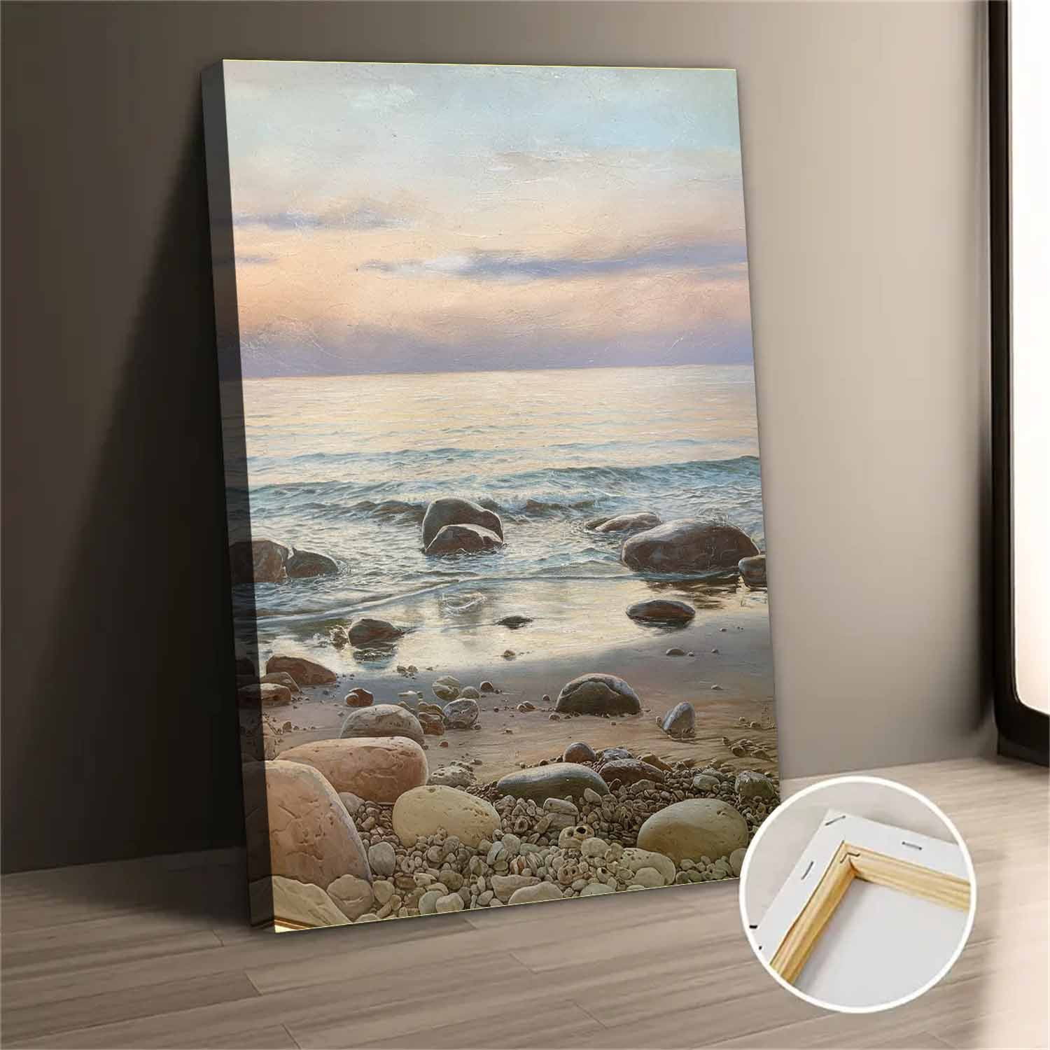 Vintage Beach Sunset Canvas Wall Art Print for Bedroom Living Room Home ...
