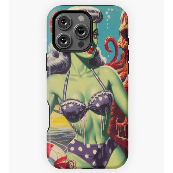 Vintage Beach Zombie Pin Up GA6829 Phone Case for iPhone 11 to 17 Pro Max