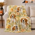 thumbnail image 1 of Vintage Beagle Portrait Collage Roses Nostalgic Floral Design, Peaceful Pet Portrait Pattern, Warm Flannel Blanket for Living Room and Bedroom, Dog Lovers Just Because Gift, Pet Lover Home Decor, 1 of 9