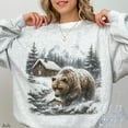 thumbnail image 1 of Vintage Bear Cabin Sweatshirt | Winter Wilderness Wildlife Pullover, 1 of 7