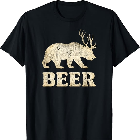 Vintage Bear Deer Funny Beer T-S1Hirt
