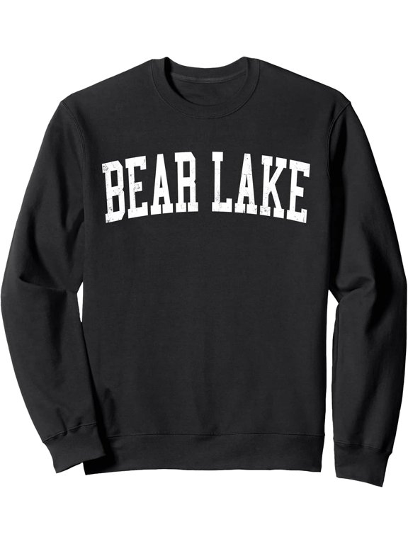 Vintage Bear Lake Distressed White Varsity Style Sweatshirt