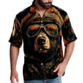 thumbnail image 1 of Vintage Bear Men's Short Sleeve Button Down Casual Poplin Shirts for Summer Beach, Printed Design - Unisex, 1 of 6