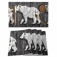 thumbnail image 1 of Vintage Bear Placemats Set of 8 Retro Farmhouse Country Wooden Grain Place Mats Indoor Wipeable Table Mats Washable Cloth Dining Table Placemats for Kitchen Holiday Party Home Decor 13x19 Inch, 1 of 9