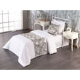 thumbnail image 1 of Vintage Bed Runner Set, Botanical Nature Inspired Bird Prints and Blossoming Petals with Flowers, Decorative Bedding Scarf & a Pillow Sham for Hotels Homes, Twin, Ivory Chestnut Brown, by Ambesonne, 1 of 3