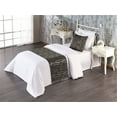 thumbnail image 1 of Vintage Bed Runner Set, Retro Oval Rectangular Shapes Continuous Loop Earthy Circular Pattern, Decorative Bedding Scarf & a Pillow Sham for Hotels Homes, Twin, Dark Grey and Sand Brown, by Ambesonne, 1 of 3