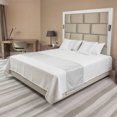 thumbnail image 1 of Vintage Bed Runner, Simplistic Floral Pattern with Nostalgic Circular Square Motif in Neutral Tone, Decorative Accent Bedding Scarf for Hotels Homes and Guestrooms, King, Pale Grey White, by Ambesonne, 1 of 2