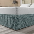 thumbnail image 1 of Vintage Bed Skirt, Curved Repeating Lines Scale Pattern Weathered Retro Geometry Elements, Elastic Bedskirt Dust Ruffle Wrap Around for Bedding Decor, 4 Sizes, Dark Teal Eggshell, by Ambesonne, 1 of 2