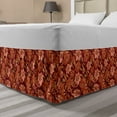 thumbnail image 1 of Vintage Bed Skirt, Nostalgic Pattern of Spring Flowers and Leaves, Elastic Bedskirt Dust Ruffle Wrap Around for Bedding Decor, 4 Sizes, Burgundy Burnt Sienna, by Ambesonne, 1 of 2