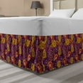 thumbnail image 1 of Vintage Bed Skirt, Traditional Paisley Motifs Pattern Oriental Design Flower Ornaments Curvy Antique, Elastic Bedskirt Dust Ruffle Wrap Around for Bedding Decor, 4 Sizes, Multicolor, by Ambesonne, 1 of 2