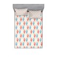 thumbnail image 1 of Vintage Bedding Set with Sheet & Covers, Dessert Theme Delicious Creamy Sugary Treats Illustration of Ice Cream, Printed Bedroom Decor 2 Shams, 4 Sizes, Eggshell Red and Blue, by Ambesonne, 1 of 3