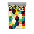 thumbnail image 1 of Vintage Bedding Set with Sheet & Covers, Rhombus Pattern Grunge Effect Hexagonal Pattern Colorful Geometric Mosaic Artwork, Printed Bedroom Decor 2 Shams, 4 Sizes, Multicolor, by Ambesonne, 1 of 3