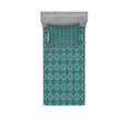 thumbnail image 1 of Vintage Bedding Set with Sheet & Covers, Traditional Vibrant Tile Pattern Abstract Spanish Motifs, Printed Bedroom Decor 2 Shams, 4 Sizes, Jade Green Pale Blue Red, by Ambesonne, 1 of 3