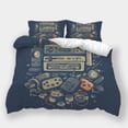 thumbnail image 1 of Vintage Bedroom Decor Gamepad Printed Duvet Cover Quilt Cover Set 2/3pcs Bedding Suit,King (90"x104"), 1 of 5
