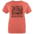 thumbnail image 1 of Vintage Bee Beekeeper Hive Womens T Shirt Salmon X-LG, 1 of 1