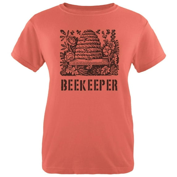 Vintage Bee Beekeeper Hive Womens T Shirt Salmon X-LG