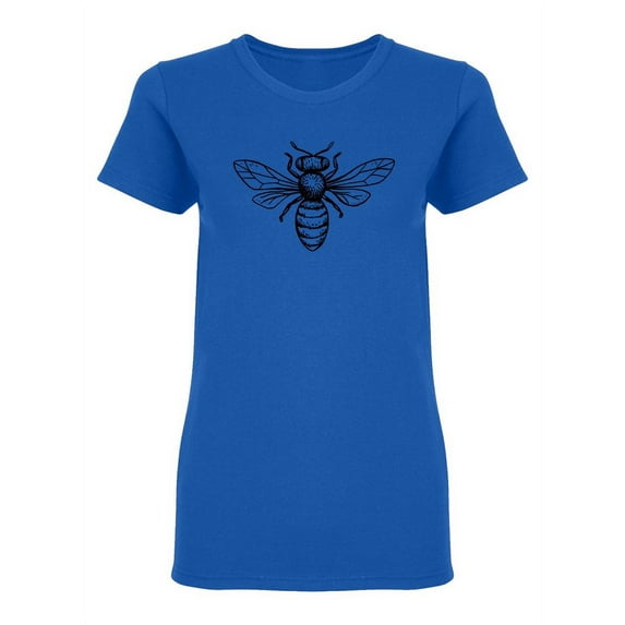 Vintage Bee Sketch Shaped T-Shirt Women -Image by Shutterstock, Female Small