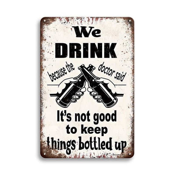 Vintage Beer Letter Pattern Humor Metal Tin Sign, 1 Count Retro Home Decor Hanging Plaque, Wall Decor for Home Living Room, Bedroom, Bar, Restaurant