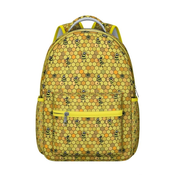Vintage Bees Backpack - Retro Style School Bag for Students, Durable Canvas Bookbag with Adjustable Straps, Fits Notebooks & Textbooks, Bee Motif Gift