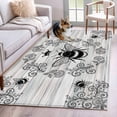 thumbnail image 1 of Vintage Bees Crowns Area Rugs 3'x5', Washable Small Throw Rugs for Living Room Bedroom, Retro Leaves Rings Gray Wooden Indoor Outdoor Rug Non-Slip Low Pile Carpet Runner Reversible Floor Mats, 1 of 8