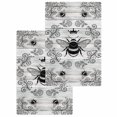 thumbnail image 1 of Vintage Bees Crowns Kitchen Dish Towels for Drying Dishes Set of 2, Retro Leaves Rings Gray Wooden Waffle Weave Microfiber Hand Tea Bathroom Towels Quick Dry & Absorbent Towel 15.7x23.6, 1 of 7