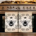 thumbnail image 1 of Vintage Bees Crowns Kitchen Towels Set of 2, Rustic Leaves Rings Brown Gradient Absorbent Dish Towels for Kitchen, Microfiber Hand Towel, Quick Drying Tea Towel for Cleaning Decorative Dishcloths, 1 of 7