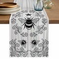 thumbnail image 1 of Vintage Bees Crowns Table Runner, Retro Leaves Rings Gray Wooden Washable Cotton Linen Table Runners 90 Inches Long, Dresser Scarf Runner for Dining/Coffee/Kitchen/Hallway Tables 13''x90'', 1 of 9