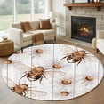 thumbnail image 1 of Vintage Bees Daisy Round Area Rug 8Ft Washable Large Circle Rugs for Living Room Dorm, Wooden Farmhouse Art Retro Non-Slip Carpet Floor Mats Indoor Outdoor Carpet Runner Aesthetic Home Decor, 1 of 8