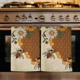 thumbnail image 1 of Vintage Bees Kitchen Towels Set of 2, Daisy Floral Pastoral Retro Art Absorbent Dish Towels for Kitchen, Microfiber Hand Towel, Quick Drying Tea Towel for Cleaning Decorative Dishcloths, 1 of 7