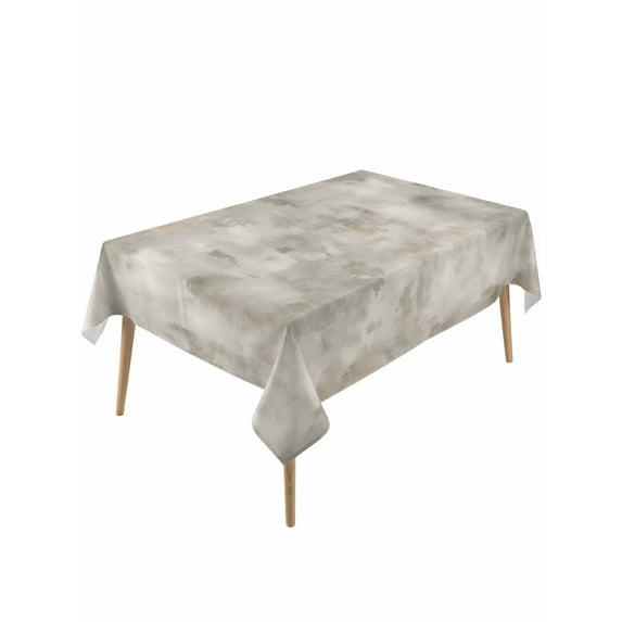 Vintage Beige Table Cloth, Modern Abstract Art Oil Painting Waterproof Tablecloth for Rectangle Tables, Reusable Washable Fabric Table Cover for Restaurant Kitchen Dining Tables 54"x108"