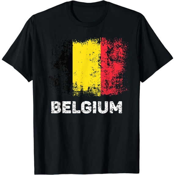Vintage Belgium Flag Shirt Patriotic Belgian Flag T-Shirt