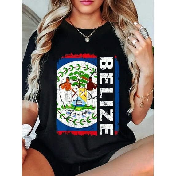 Vintage Belizean Flag Belize Pride Roots Heritage T-Shirt Cotton Shirt