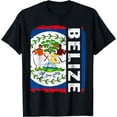 thumbnail image 1 of t-shirtVintage Belizean Flag Belize Pride Roots Heritage T-Shirt mens t shirt，black，women，funny，misfits，men，journey, 1 of 4
