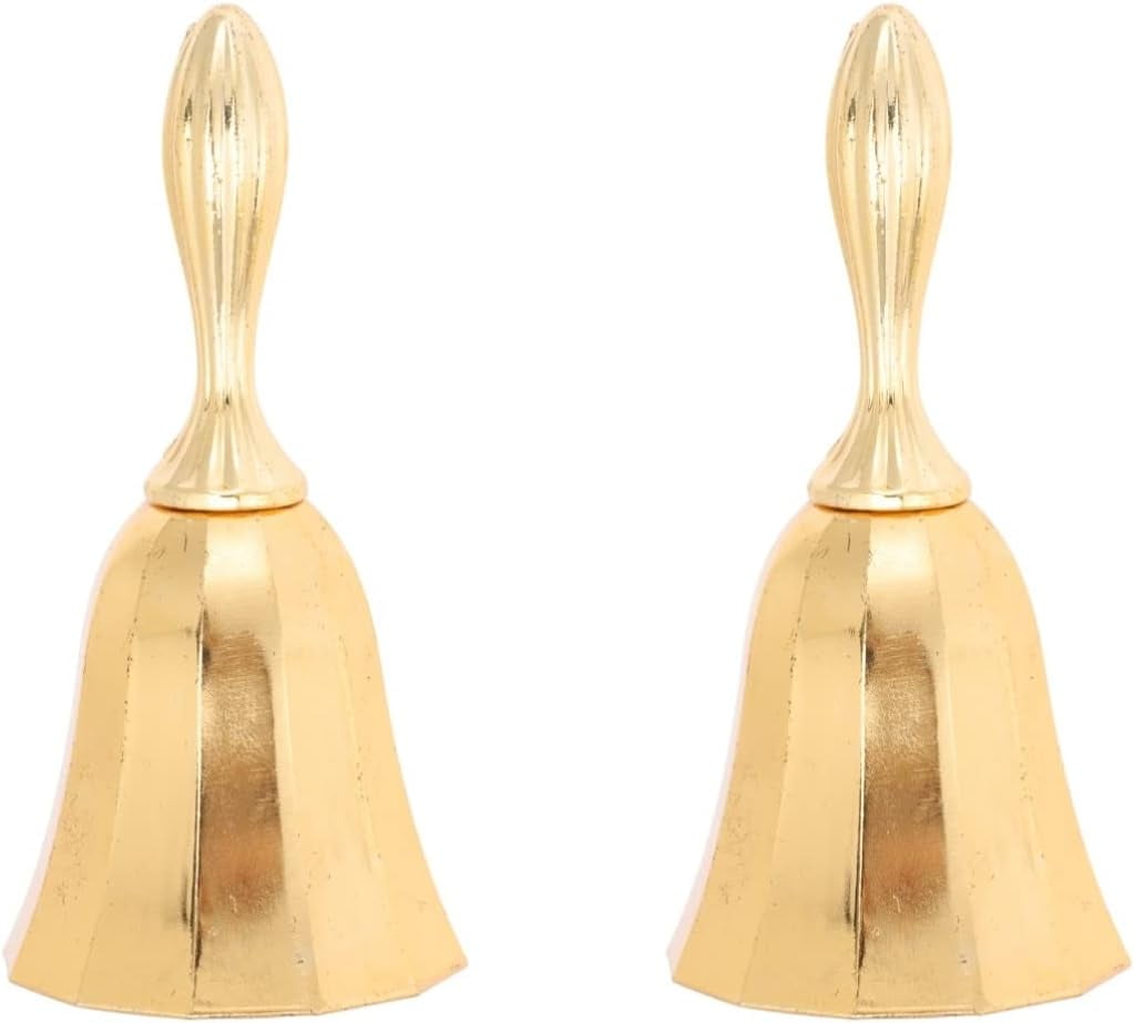 Vintage Bells Hand Bell Loud 2 Pieces Metal Hand Bell Service Bell Hand Bells for Kids Sound