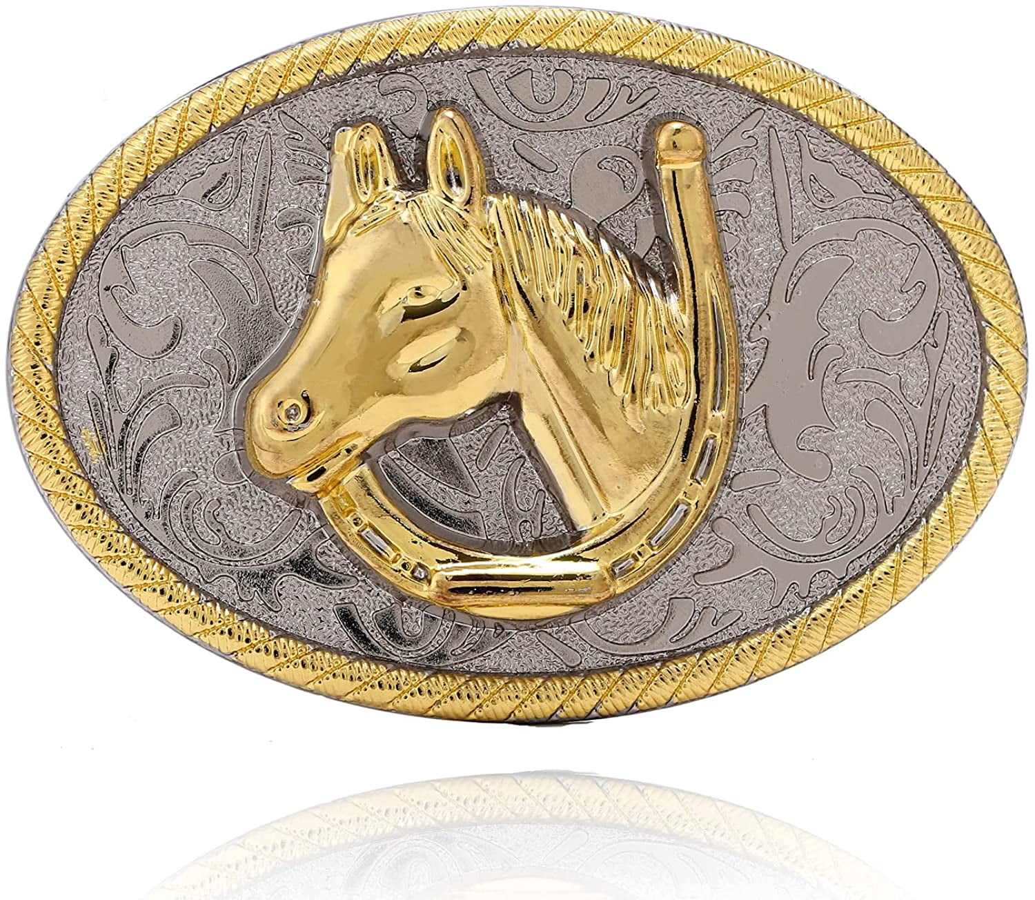 Boucle De Ceinture Vintage Cowboy - American Express Co - Dorée - Occasion - Style Western