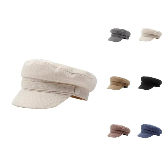 Vintage Beret Flat Cap And Beret, Red Beret, Flat Brim Cap, Perfect for Fisherman Hat Cotton Navy Hat Women's Versatile British Beret