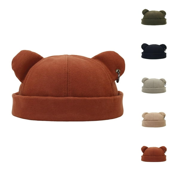 Vintage Beret Flat Cap And Beret, Red Beret, Ribboned Beret, for Winter Beret Fall Winter Hats for Women Men Street Fashion Bear Ear Hop Hat Warm Thickened Cap Unisex Brimless Cap