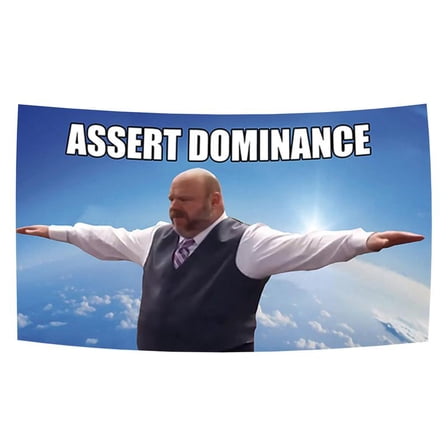 Vintage Bertram Assert Dominance flag Cool Funny Flag Banner for Room Polyester 3x5ft College Dorm Bedroom Wall with Brass Lock Ring
