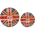 thumbnail image 1 of Vintage Best of British Crown Print on Union Jack Flag 2 Pcs Round Pot Holders Trivets Set, Cotton Coasters Placemats for Cooking Baking Hot Dish Pan Pot Bowl Teapot, 9.45 In + 7 In, 1 of 5