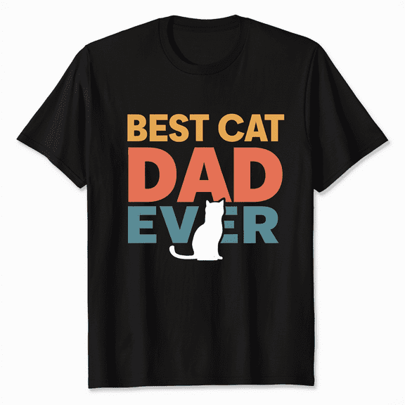 Vintage Best Cat Dad Ever T-Shirt Cat Daddy Gift T-Shirt