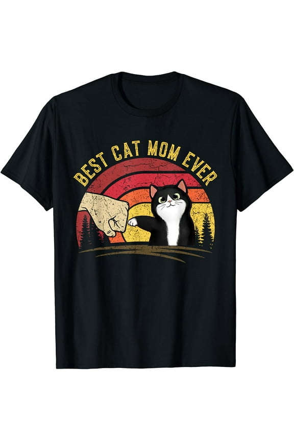 Vintage Best Cat Mom Ever Cat shirts for Women - Funny Cat T-Shirt