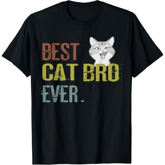 Vintage Best Cat bro Ever TShirt brother birthday Shirt T-Shirt