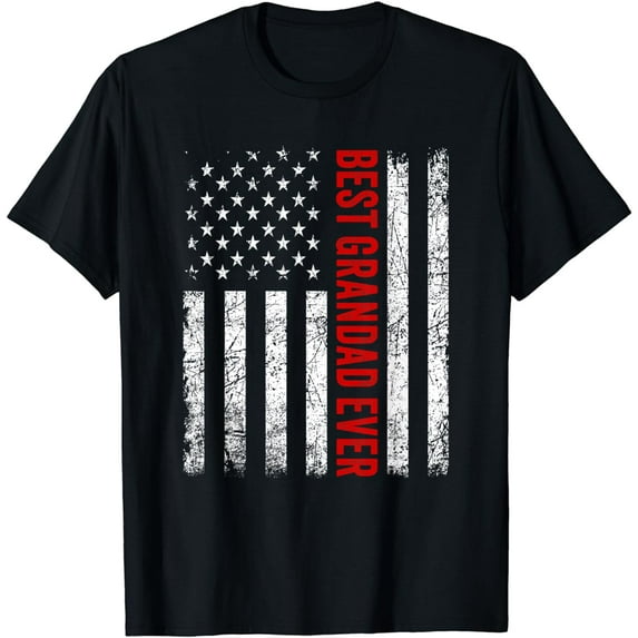 Vintage Best Grandad Ever American Flag Father's Day Gifts T-Shirt