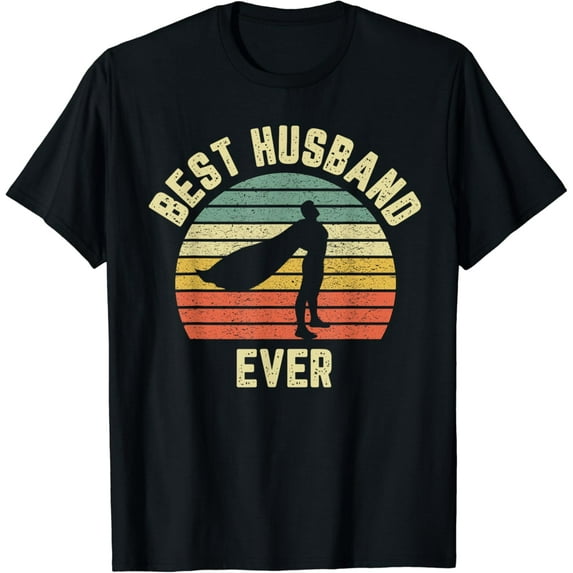 Vintage Best Husband Ever Superhero Fun Retro Graphic T-Shirt