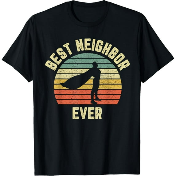 Vintage Best Neighbor Ever Superhero Fun Gift Graphic T-Shirt