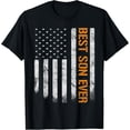 thumbnail image 1 of Vintage Best Son Ever American Flag Fathers Day Boy Son T-ShirtMen and women, Black T-shirt, size: Extra large, 1 of 4