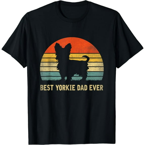 Vintage Best Yorkie Dad Ever Father's Day Gift For Dog Lover T-Shirt