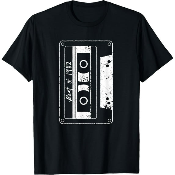 Vintage Best of 1982 80s tshirt tape cassette funny shirt DJ T-Shirt